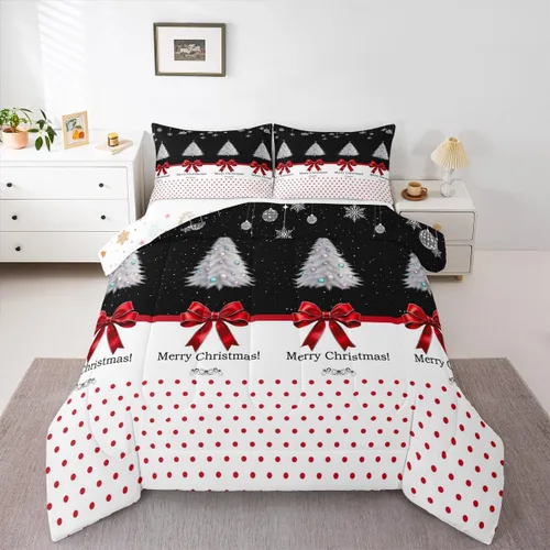 Miniatura 15 de Erosebridal Juego de ropa de cama Kawaii de muñeco de nieve tamaño individual para niños y niñas, juego de ropa de cama de feliz año nuevo, edredón
