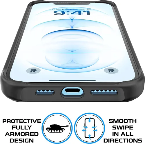 Miniatura 3 de Phone REBEL - Funda para iPhone 12 Pro Max [fibra de aramida Gen-2] fuerte compatible con MagSafe, inserciones a prueba de golpes, esquinas negro