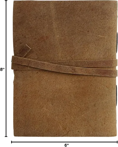 Miniatura 10 de KomalC Diario de cuero vintage para mujeres y hombres, 8 x 6 pulgadas, antiguo hecho a mano, con borde de cubierta vintage, cuaderno de bocetos