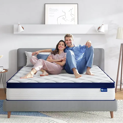 Miniatura 6 de Avenco Colchones King de 10 pulgadas en una caja para aliviar el dolor y aislamiento de movimiento, colchón de cama King certificado CertiPUR-US