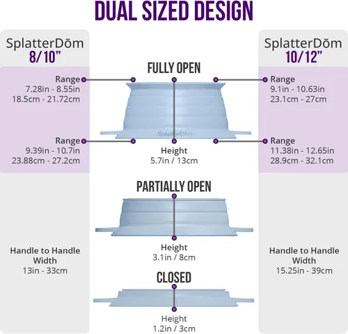 Miniatura 3 de L.I.Q - Protector de salpicaduras de silicona, se adapta a macetas de 8 y 10 pulgadas (20 y 9.8 in), apto para microondas y duradero, incluye tapa