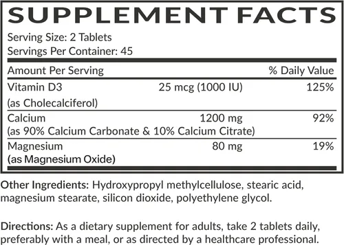 Miniatura 8 de Futurebiotics Calcio 1200 MG por porción Liberación Prolongada con Vitamina D3 1000 UI por porción Sin GMO, 90 Tabletas Vegetarianas