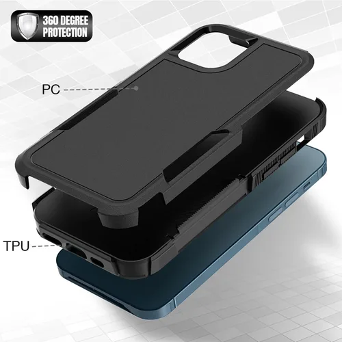 Miniatura 5 de MDCN Funda para iPhone 12 / iPhone 12 PRO: funda protectora de doble capa resistente para teléfono celular, a prueba de golpes, resistente