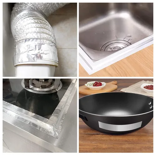 Miniatura 6 de Cinta de papel de aluminio – 2 pulgadas x 164 pies, cinta HVAC cinta de metal plateado para conductos, cinta adhesiva resistente para aislamiento