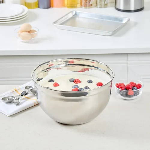 Miniatura 3 de Restaurantware Met Lux - Tazones de mezcla de metal de 9 cuartos de galón, 1 cuenco de harina alemán profunda, resistente a la corrosión, apto