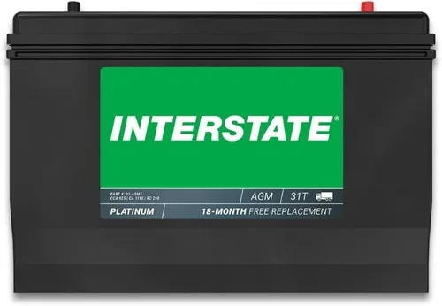 Interstate Batteries Marine Deep Cycle Battery 12V 100Ah 925CCA (31-AGM5) Pure Matrix Power Batería comercial Pure Lead AGM Reemplazo (Grupo 31)