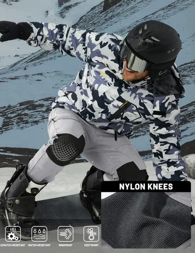 Miniatura 6 de TACVASEN Pantalones de esquí de nieve para hombre, pantalones de snowboard resistentes al agua, pantalones de senderismo con forro polar