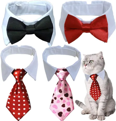 Miniatura 11 de 8 piezas de gafas de sol para mascotas, perro, gato, corbatín para mascotas, disfraz de mascota, collar formal ajustable para gatos, perros