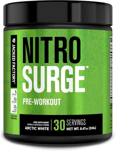 Miniatura 7 de Jacked Factory NITROSURGE Suplemento Pre Entrenamiento - Potenciador de Energía, Ganancias Instantáneas de Fuerza, Enfoque Claro y Bombeos Intensos
