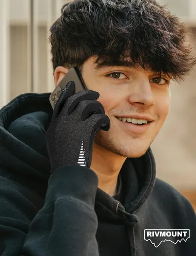Miniatura 7 de rivmount Guantes cálidos de invierno para hombres y mujeres, pantalla táctil y antideslizantes, perfectos para ciclismo, correr, viajar, conducir