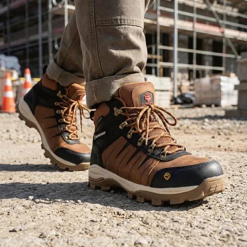 Miniatura 2 de SUREWAY Men's 6" Waterproof Work Boots - Soft Toe,Leather Lace Up,EH Rated, Slip Resistant Outsole for Construction, Roofing & Hunting Work Boots