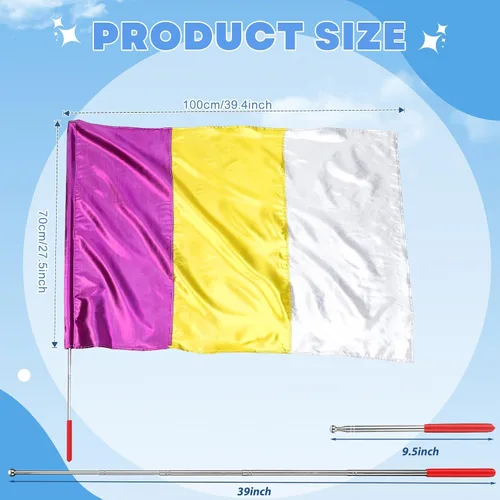 Miniatura 2 de Banderas de adoración de 40 x 27 pulgadas para danza, bandera de baile de alabanza con varilla escalable para iglesias, iglesias de alabanza