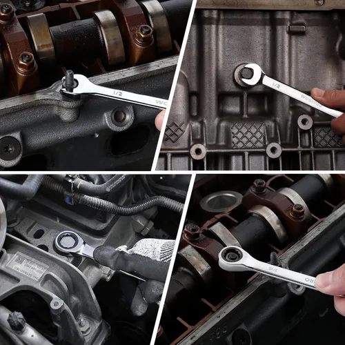Miniatura 7 de WORKPRO Juego de llaves combinadas de trinquete de 7 piezas, 72 dientes, construcción Cr-V, juego combinado de llaves de trinquete con bolsa