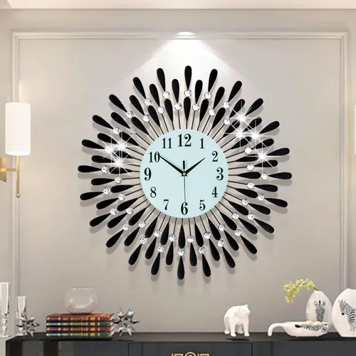Miniatura 8 de Reloj de Pared Grande Sin Tictac Silencioso Relojes Grandes Modernos Relojes de Pared Decorativos para Sala de Estar Comedor Decoración de Negro