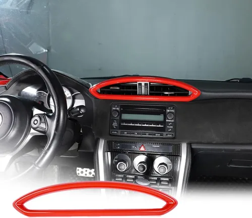 YIWANG ABS Fibra De Carbono De La Consola Interior Del Coche De La Salida De Aire De La Ventana Del Marco De La Ventana Pegatina Para Subaru BRZ Rojo