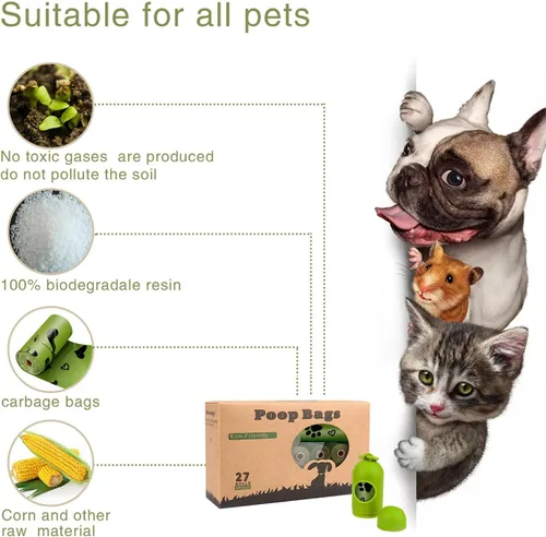Miniatura 4 de Yingdelai Bolsas para excrementos de perro, 280 unidades: bolsa de basura extra gruesa a prueba de fugas con dispensador para perros (aromatizadas)