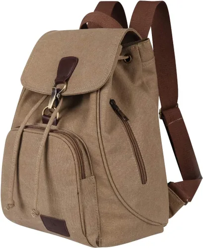 Miniatura 23 de Mochilas de lona a la moda, bolso casual para compras al aire libre, mochila deportiva, senderismo, viajes, bolsa multiusos, Café, Mochilas