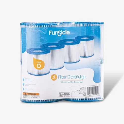 Miniatura 2 de Funsicle Paquete de 4 cartuchos de filtro tipo D, cartuchos de filtro de piscina de repuesto, para adultos