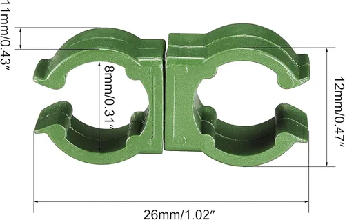 Miniatura 2 de ZAYI Clip de conector de enrejado ajustable de 0.315 in, accesorios de stent de ratán verde para escalar, conector universal giratorio para plantas