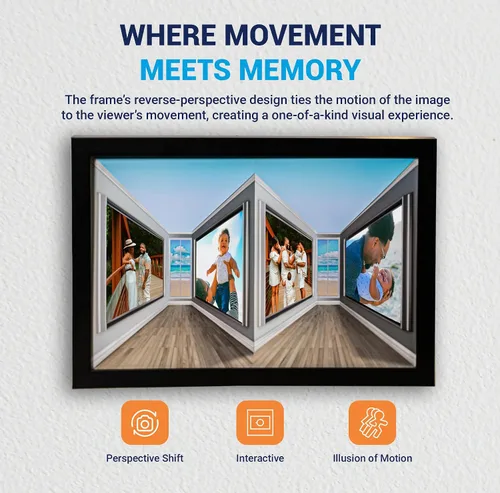 Miniatura 2 de Portarretratos 3D con ilusión de perspectiva inversa, pantalla de montaje en pared de alta calidad para fotos de 12 x 18 pulgadas, decoración