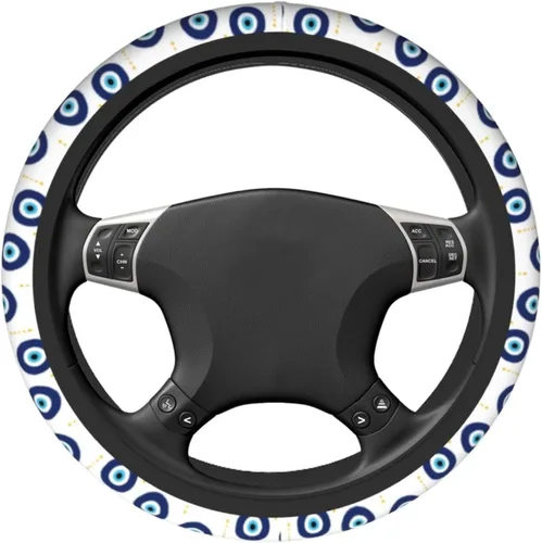 Miniatura 4 de Funda para volante MINIOZE de ojos malvados azules con luna mágica, accesorios para automóvil, linda para mujeres y niñas, universal de 15 pulgadas