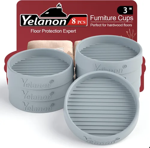 Miniatura 23 de Posavasos para muebles - 8 piezas, vasos de ruedas de muebles redondos de 2" - Almohadillas antideslizantes para suelos de madera dura, pinzas
