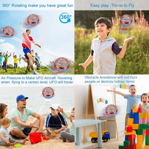 Miniatura 7 de Juguete de bola de orbe volador, bola de boomerang, mini dron cósmico de mano flotante, hilanderos de mosca para niños y adultos, juguetes