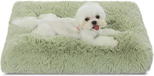 Miniatura 34 de Bedfolks Cama Impermeable para Jaula de Perro, Cama de Felpa para Perros con Funda Lavable Extraíble, Almohadón de Jaula de Perro de Piel Sintética
