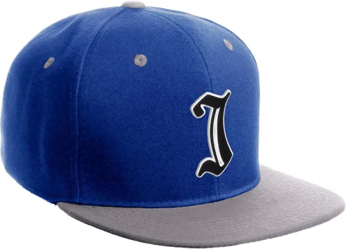 Miniatura 1698 de Daxton Gorra clásica con visera de billete plano con letras del alfabeto inglés antiguo de la A a la Z