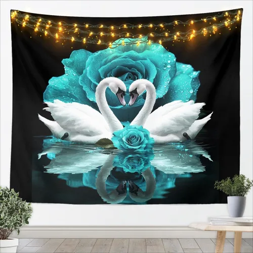 Miniatura 14 de Erosebridal Tapiz de guepardo para colgar en la pared, tapiz de rosa roja, decoración del hogar, tapiz de leopardo y gato, diseño de pared