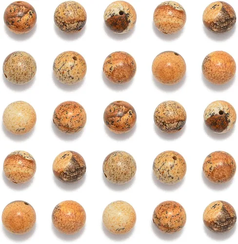 Miniatura 49 de NCB - 200 cuentas sueltas de turquesa africana de 0.15 pulgadas (4 mm) para joyería, cuentas semipreciosas naturales redondas y suaves con espaciador