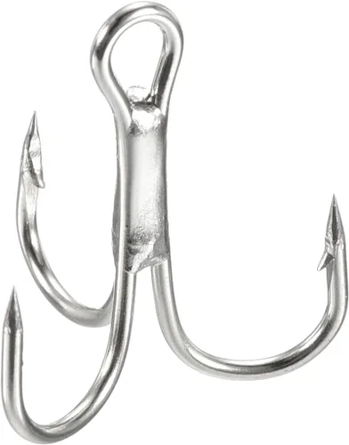 Miniatura 29 de PATIKIL Anzuelos de pescado agudos de acero al carbono, gancho de curva redondo afilado Gancho de púas triple para agua dulce y salada Blanco