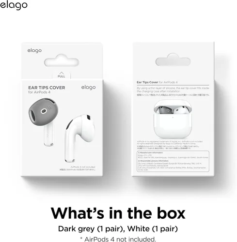 Miniatura 8 de elago 2 pares de fundas para AirPods 4 almohadillas diseñadas para AirPods 4, [cabe en la funda] funda de silicona antideslizante, antiarañazos
