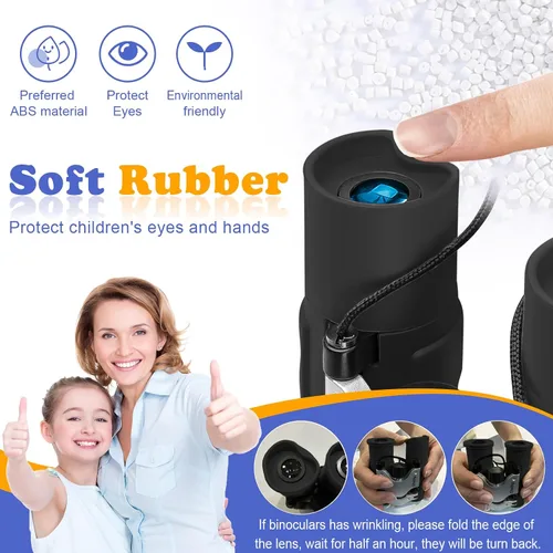 Miniatura 5 de Binoculares reales para niños. Regalos para niños de 3 a 12 años. Niños o niñas. Binoculares compactos de juguete de 8x21 con óptica de alta