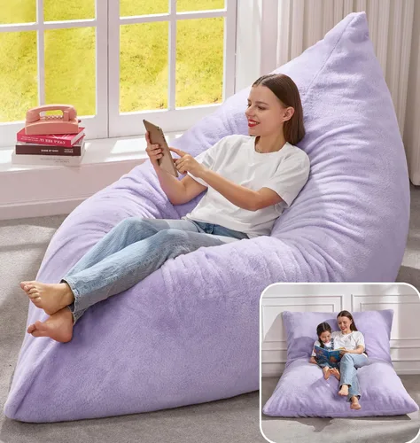 Miniatura 23 de Hobestluk Silla Puf 3 en 1, Sillas Puf Gigantes para Adultos con Cubierta de Burbujas, Cojín de Suelo Convertible con Cubierta Lavable a Máquina