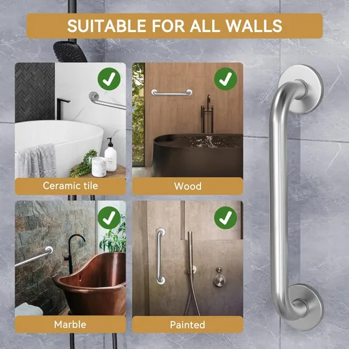 Miniatura 6 de AmazerBath Barras de Agarre para Ducha para Personas Mayores Antideslizantes, Barra de Seguridad para el Baño para Necesitados, Barras de Seguridad