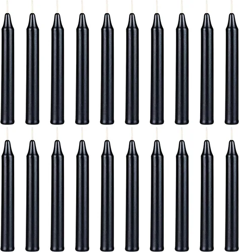 Miniatura 41 de MEGA CANDLES 20 piezas de velas cónicas mini sin perfume amarillas exquisitas, 10 cm de alto x 1 cm de diámetro, Campanas Mágicas, Encantamiento