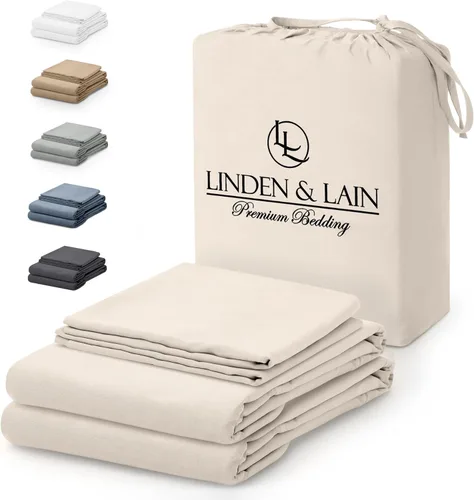 Miniatura 11 de Linden & Lain Juego de sábanas de lujo tamaño Queen Sábanas de cama orgánicas ultra suaves Viscosa derivada de bambú Microfibra Bolsillo