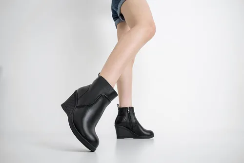 Miniatura 2 de Vepose Botines de cuña 9679 para mujer, botines clásicos con cremallera lateral para mujer