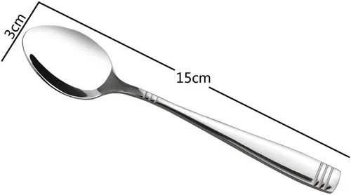 Miniatura 5 de Juego de cucharas pequeñas de acero inoxidable de 12 piezas, cucharadita de acero inoxidable