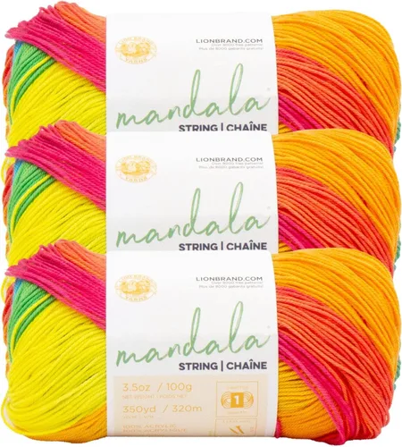 Miniatura 24 de Lion Brand Yarn Hilo Mandala String, Hilo Fingering para Tejer y Crochet, Acoustic, 1 Paquete