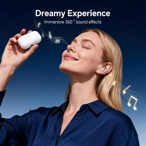 Miniatura 4 de Xmenha Auriculares Inalámbricos Planos Invisibles para Dormir IPX5 Impermeables Auriculares Delgados Invisibles para Dormir para Personas que