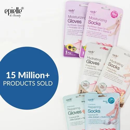Miniatura 2 de Epielle Mascarilla reparadora intensiva para pies, 6 pares, suaviza con aceite de coco y extracto de leche, calcetines hidratantes profundos