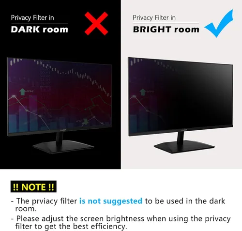 Miniatura 8 de FILMEXT Paquete de 2 Filtros de Pantalla de Privacidad para Computadora de 22 Pulgadas para Monitor de Escritorio/Sin Marco Todo en Uno 16:10