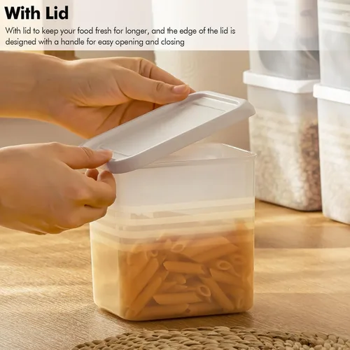 Miniatura 5 de Poeland Paquete de 3 cajas organizadoras de refrigerador, contenedores de almacenamiento para puerta lateral de refrigerador con tapa, organizador