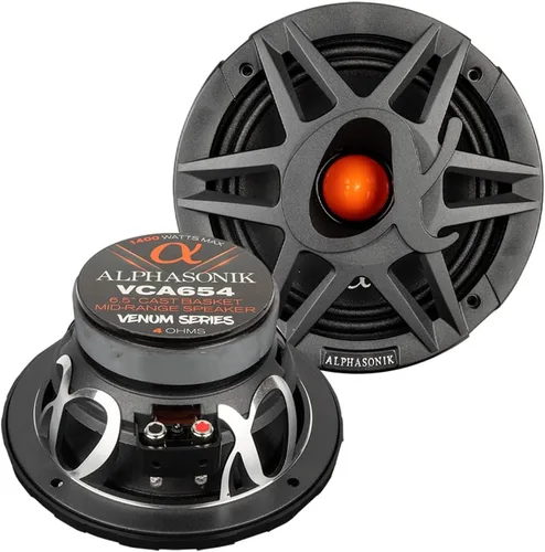 Miniatura 9 de Alphasonik 1 par de tweeter de aluminio VST100 VENUM PRO Series Billet para audio de coche 200 vatios máx. 50 vatios RMS imán de neodimio, marco