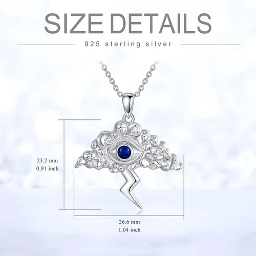 Miniatura 3 de PROESS Regalos de Navidad, collar con dije de amuleto de plata de ley con dije de mal de ojo, estrella de David, collar con dije de amuleto