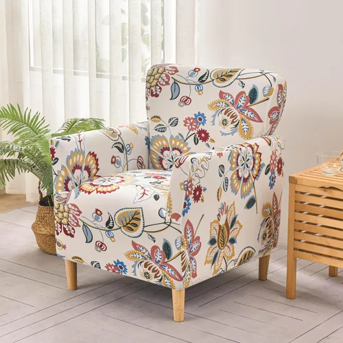 Miniatura 56 de LiveGo - Funda elástica para sillón de mediados de siglo moderno de 1 pieza, fundas de acento de jacquard para silla con brazos, fundas impermeables