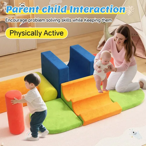 Miniatura 9 de Bloques de escalada de espuma de 12 piezas para niños pequeños de 1 a 3 años, juguetes de escalada para niños pequeños, juego suave para interiores