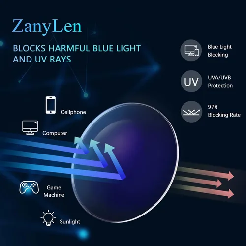 Miniatura 4 de ZanyLen Lentes de luz azul, lentes de computadora para mujer, antirreflejos, antirreflejos, antirrayos UV, alivian la fatiga ocular, minimizan